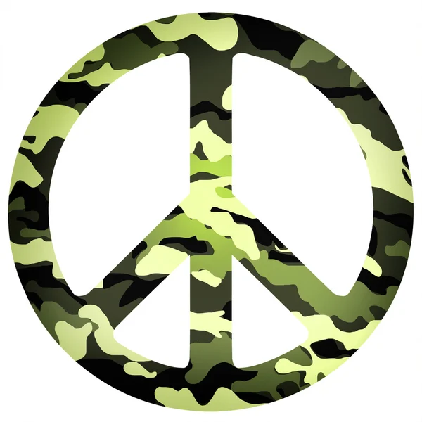 Friedenszeichen flaches Symbol mit militärischem Muster, für Apps und Webseiten — Stockfoto