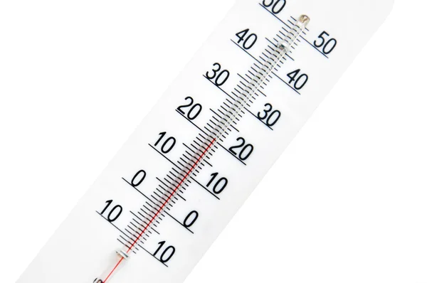 El termómetro de la calle en el blanco —  Fotos de Stock