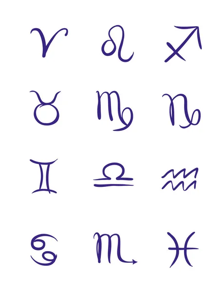 Vector Zodiac Signs Illustration Symbols Signs Zodiac Signs Eastern Horoscope — Stock Vector