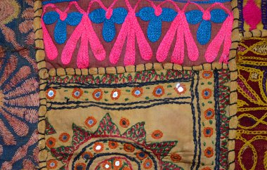 Doğu tarzı, portre resim patchwork yatak örtüsü