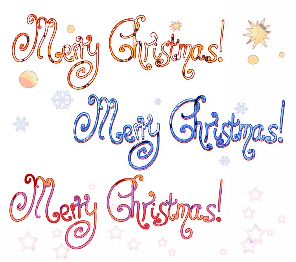 Veselé Vánoce lesklý nápisy — Stock fotografie