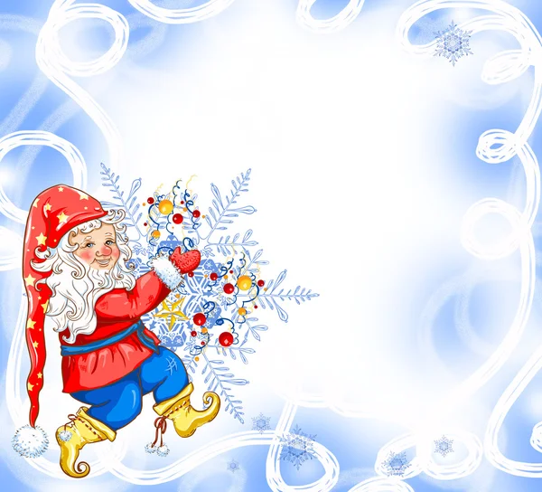 Christmas magic bakgrund med gnome — Stockfoto