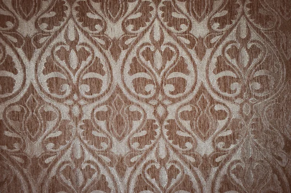 A textura do tecido de veludo com um padrão vintage — Fotografia de Stock