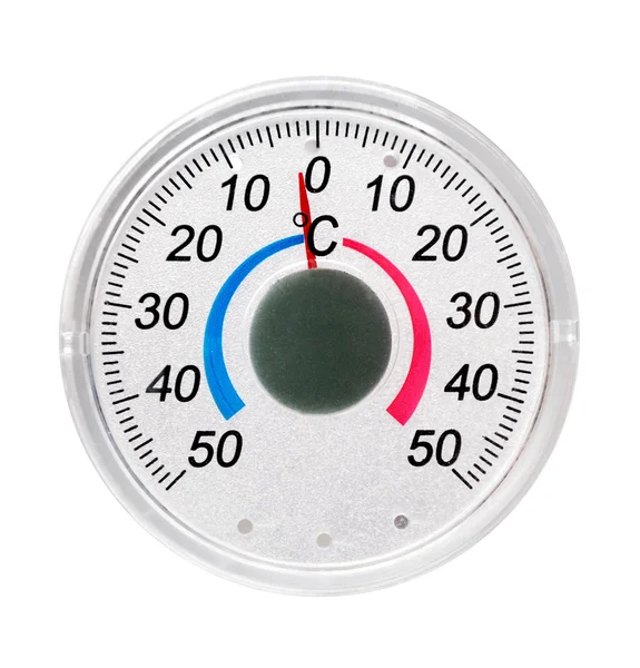 Das Straßenthermometer auf dem weißen — Stockfoto