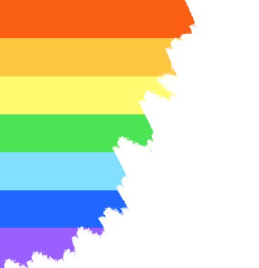 Gay bayrağı ya da LGBT bayrağı izole edildi. Gay kültür sembolü