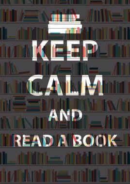 Sakin olun ve bir kitap poster okuyun
