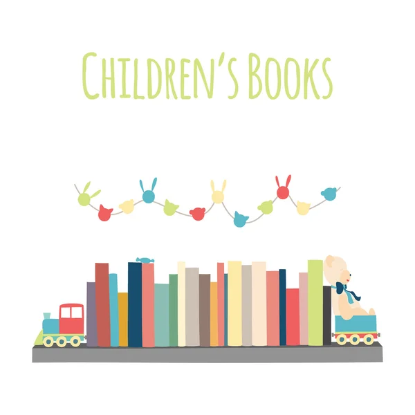 Bookshelves  "Children's Books". — Stock Vector