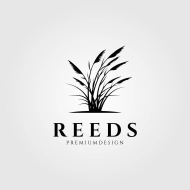 Vintage reeds logo vektör illüstrasyon tasarımı
