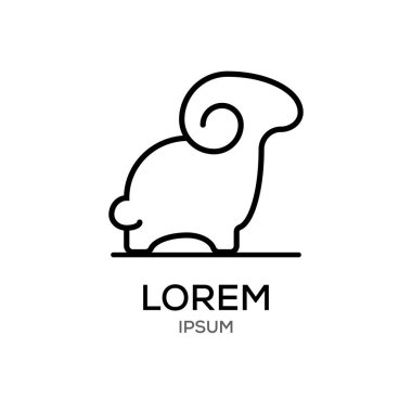 Keçi çobanı kuyruğu simgesi olarak duruyor. Basit siyah illüstrasyon vektörü dizayn ediyor.