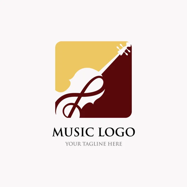 Скрипка Виолончель Дизайн Логотипа Вдохновение Классический Роскошный Дизайн Логотипа — стоковый вектор