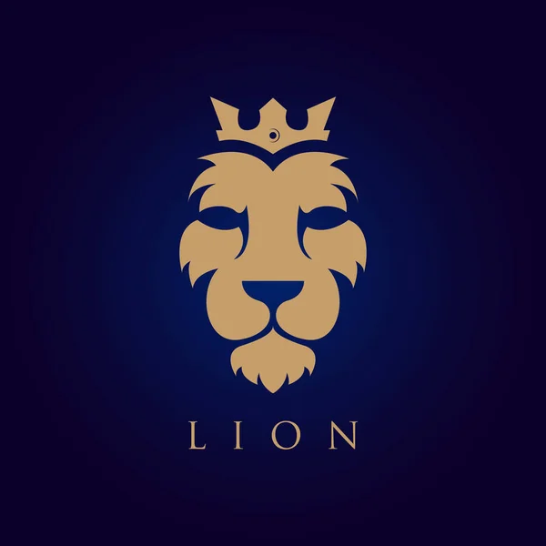 Logotype Vecteur Visage Lion Héraldique Logo Haut Gamme Icône Signe — Image vectorielle