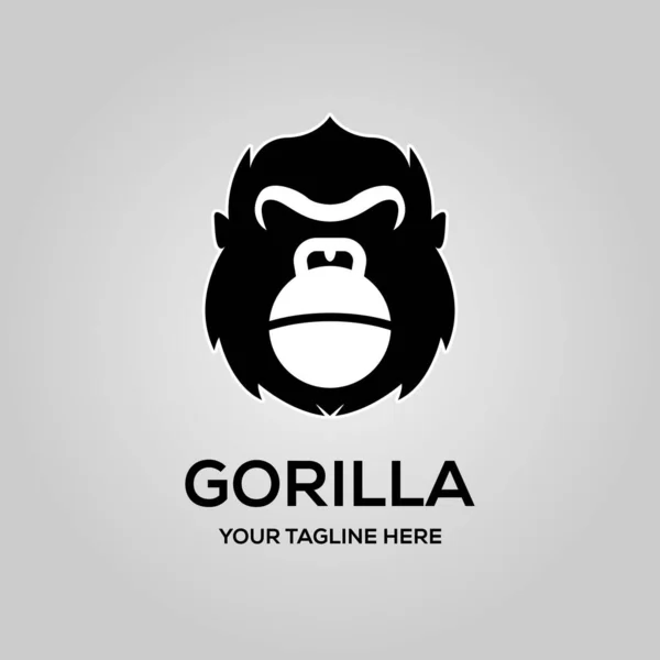 Gorilla Logotyp Med Kettlebell Symbol Emblem Illustration Ljus Bakgrund — Stock vektor