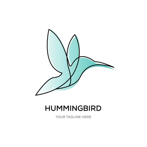 Hummingbirds Line Logo Designs — Stock Vector