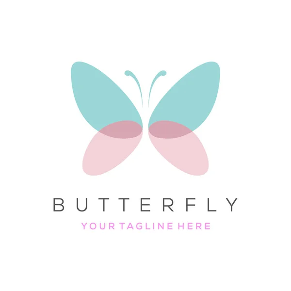Цветной Логотип Бабочки Наложение Прозрачных Листов — стоковый вектор