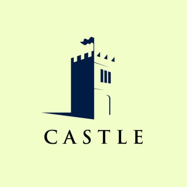 Negatif boşlukta Castle Logo Şablonu, Simge, Sembol Vektörü