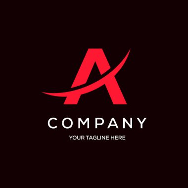 Siyah arkaplan logolu A harfi