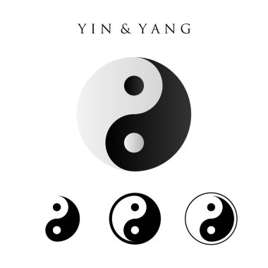 yin yang sembolü vektör kümesi 4 tip