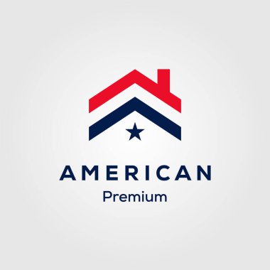 Amerikan bayrak evi prim evi ipotek logosu vektörü