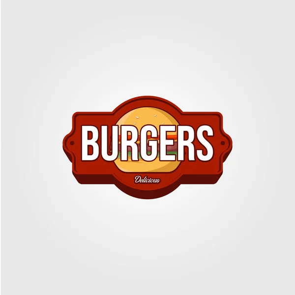 Винтажные Гамбургеры Логотип Знаки Пищевой Компании — стоковый вектор