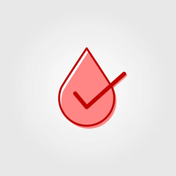 Bloed Vloeistof Water Drop Check Logo Vector Pictogram Ontwerpen — Stockvector