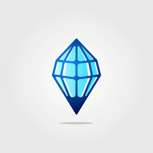 Line Art Diamond Ice Stone Drop Logo Vector Icon Illustration — Stock Vector