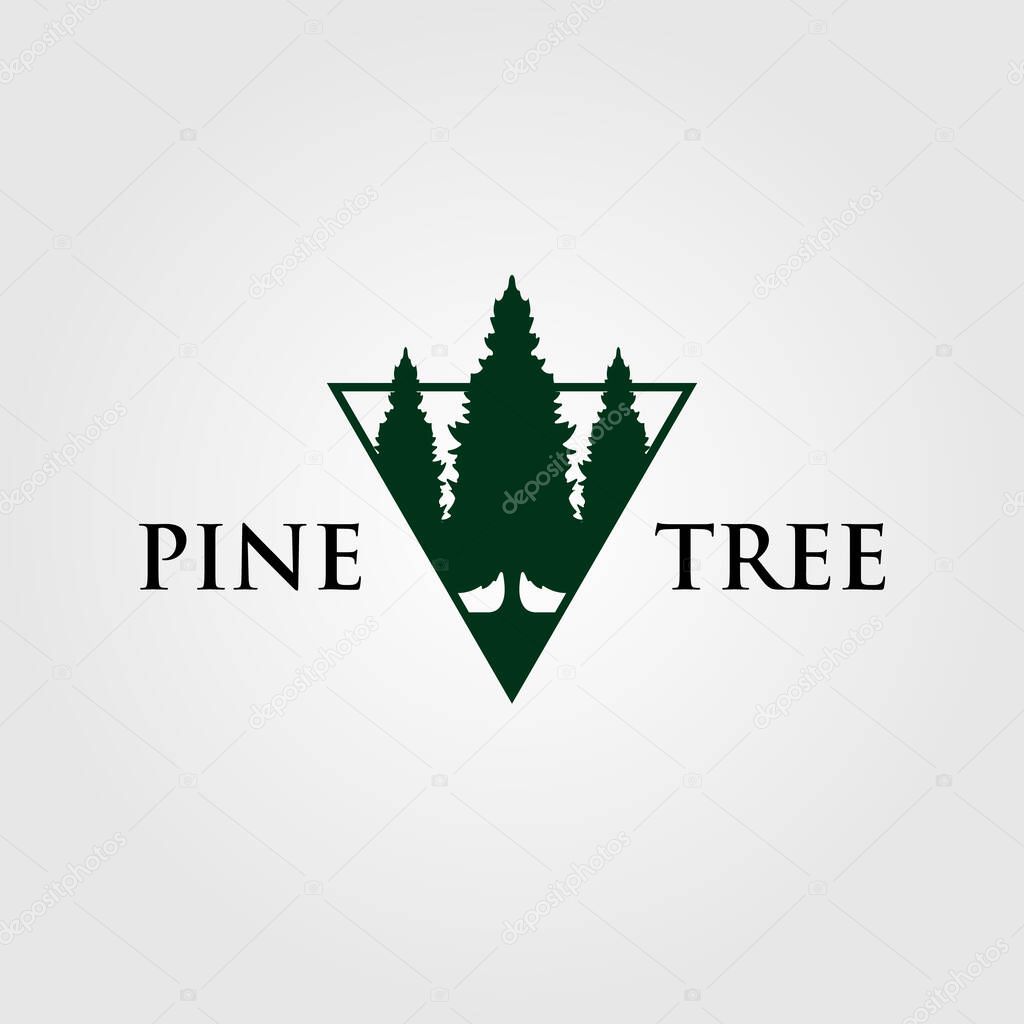 Triangle pine tree or fir logo , evergreen vector