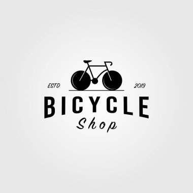 Bisiklet dükkanı logosu minimalist vintage vektör ikonu tasarımı illüstrasyonu