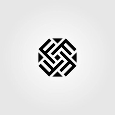 İlk harf F sekizgen logo tasarım vektör illüstrasyonu