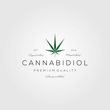 Esrar vintage logo marihuana vektör resimleme tasarımı