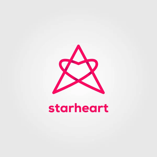 Estrella Amor Hogar Línea Arte Logotipo Letra Símbolo Vector Icono — Vector de stock