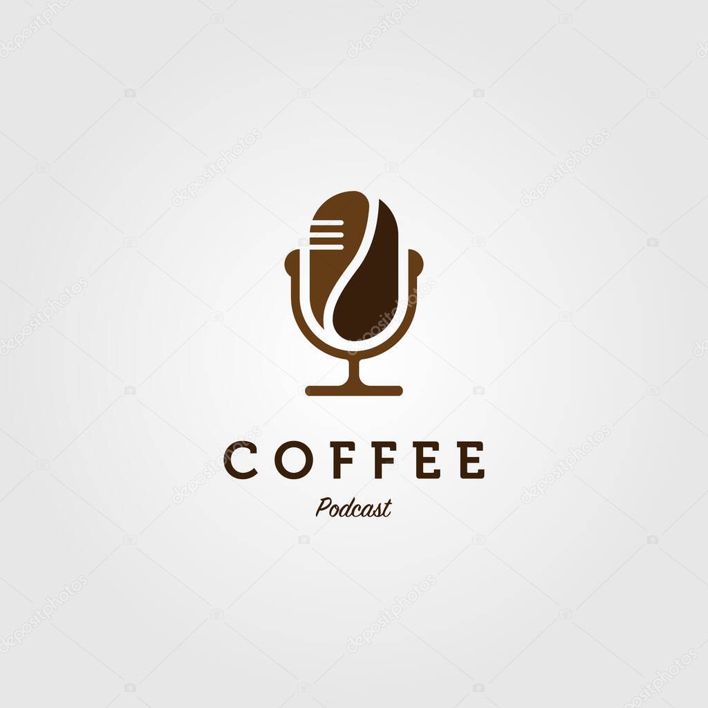 Coffee podcast radio logo icon vector illustration design
