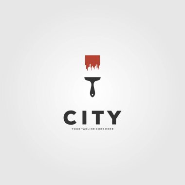 Şehir Fırçası Yaratıcı logo vektör çizimi tasarımı
