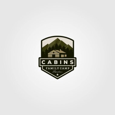 Vintage kabinler logo vektör illüstrasyon tasarımı