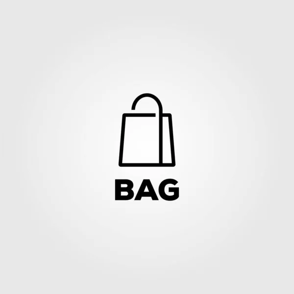 Sac Ligne Art Logo Vecteur Minimaliste Illustration Design — Image vectorielle