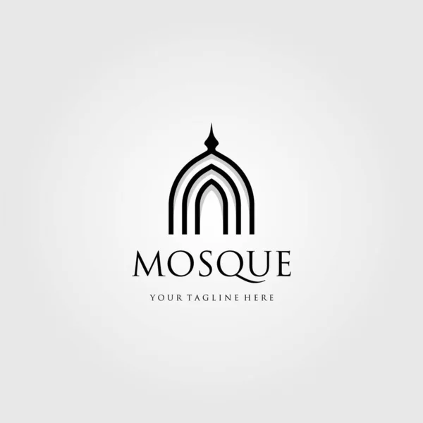 Mešita Logo Vektor Jednoduchý Luxusní Ikona Ilustrace Design — Stockový vektor