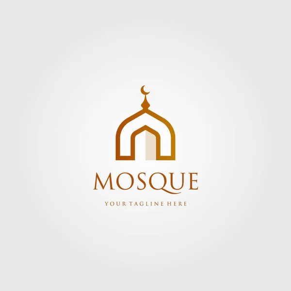 Mešita Budova Logo Vektor Jednoduchý Luxusní Ikona Ilustrace Design — Stockový vektor