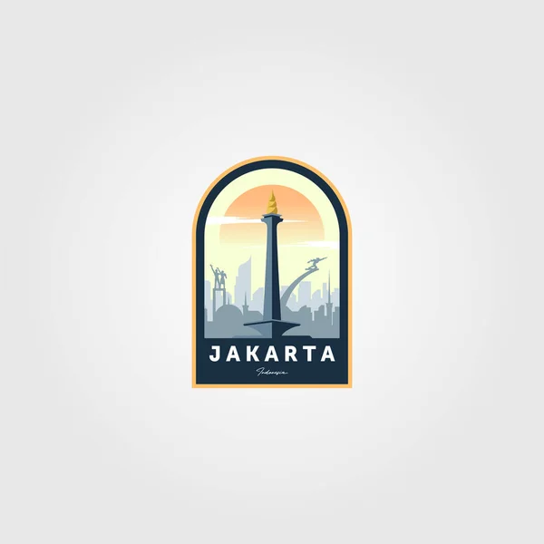 Monument National Jakarta Logo Vectoriel Symbole Illustration Conception — Image vectorielle