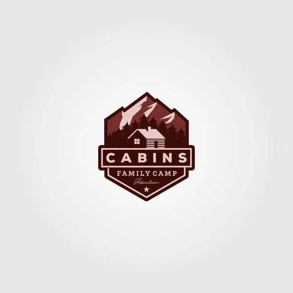 Design Illustrazione Vettoriale Logo Cabine Vintage — Vettoriale Stock