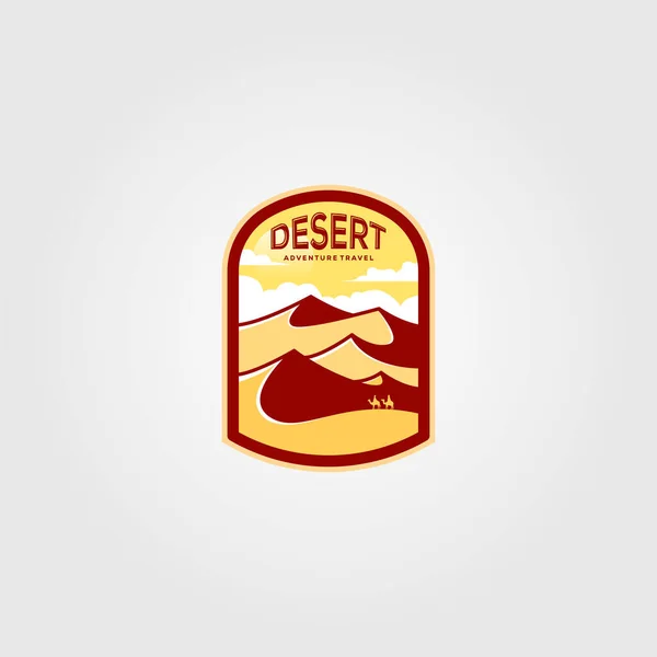 Desierto Paisaje Vista Logo Vintage Vector Ilustración Diseño — Archivo Imágenes Vectoriales