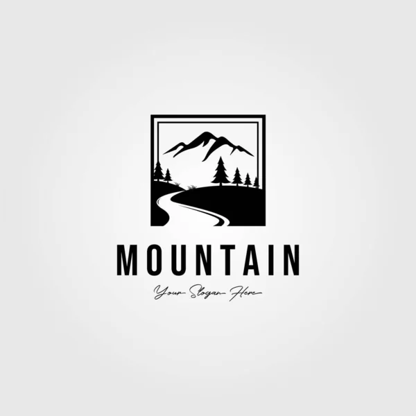 Minimalista Montaña Aire Libre Logo Vector Ilustración — Archivo Imágenes Vectoriales