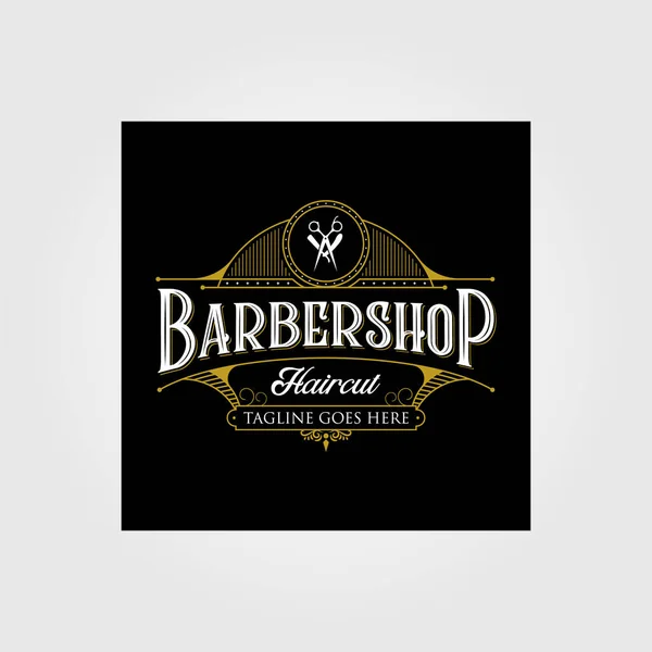 Design Del Logo Vintage Del Barbiere Vintage Lettering Premium Illustrazione — Vettoriale Stock