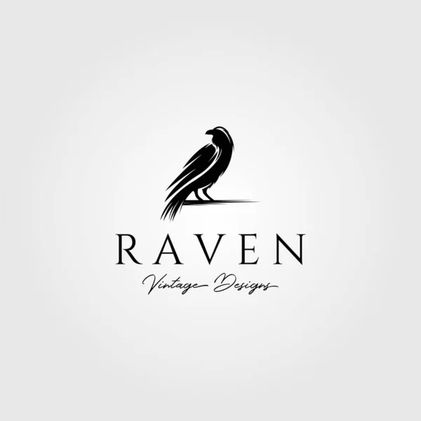 Raven Crow Bird Logo Vector Illustration Design — Stock Vector