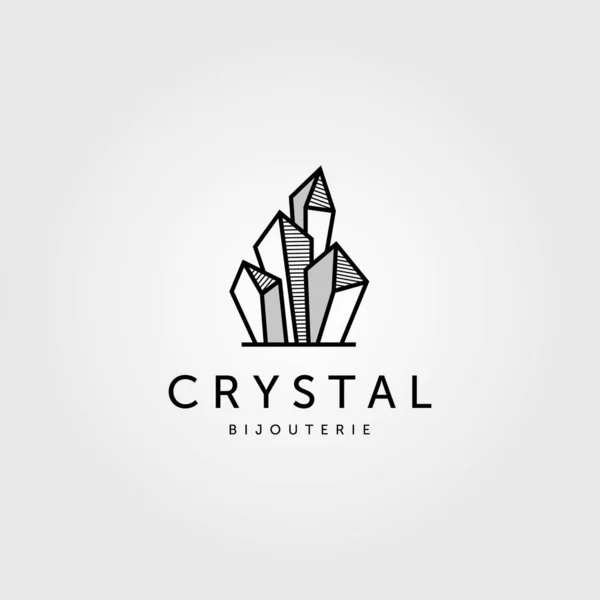 Kristallen Rots Steen Logo Vector Sieraden Illustratie Ontwerp — Stockvector