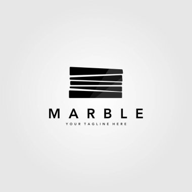 Minimalist yığın mermer taş logo vektör illüstrasyon tasarımı