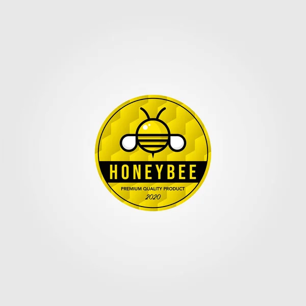 Honeybee Lindo Logo Aldea Granja Vector Ilustración Diseño — Archivo Imágenes Vectoriales