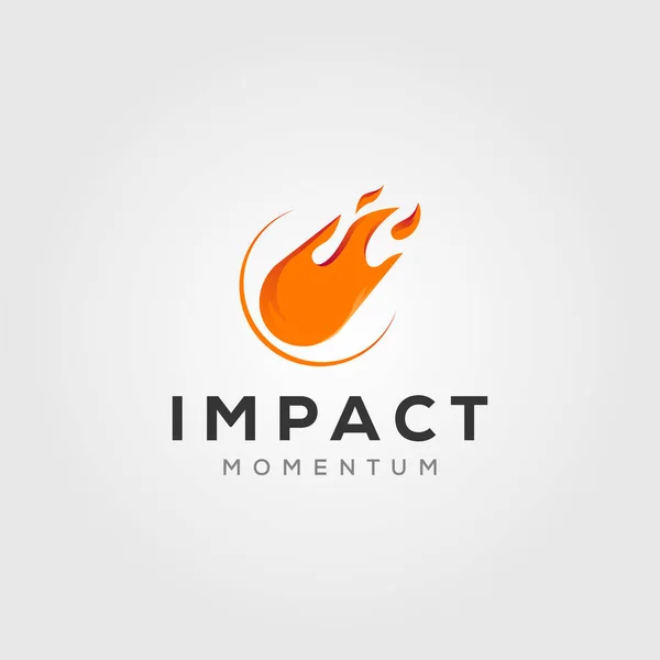 Cometa Impacto Meteoro Logo Vector Icono Ilustración Diseño — Vector de stock