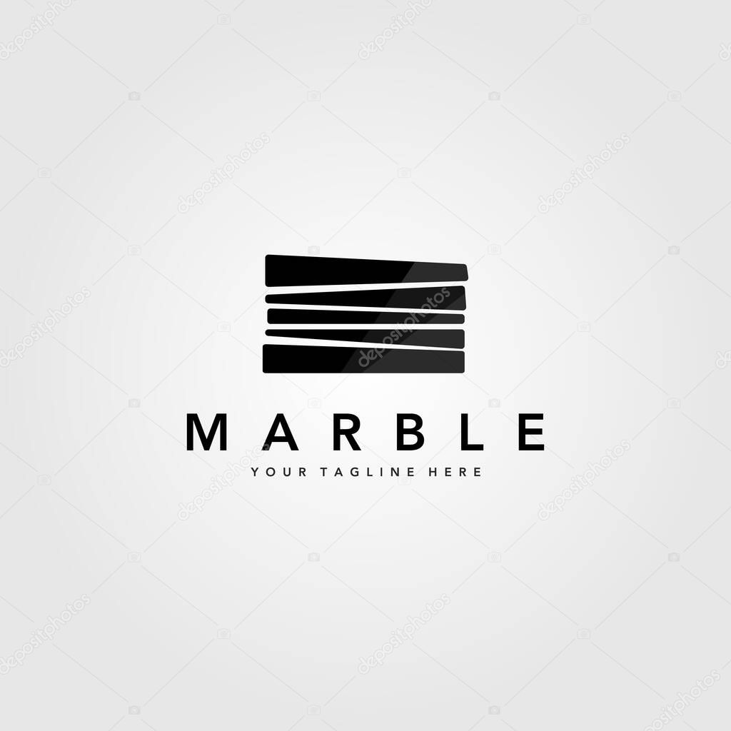 Minimalist pile marble stone logo vector illustration design