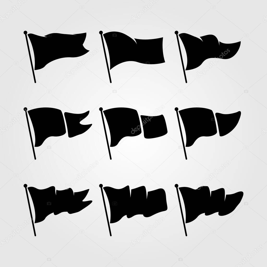 Set of flag symbol vector illustration design