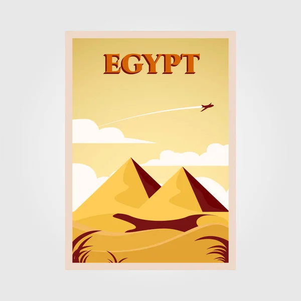 Pyramid Symbol Dessert Vector Illustration Design Egypt Vintage Poster Illustration — Stock Vector