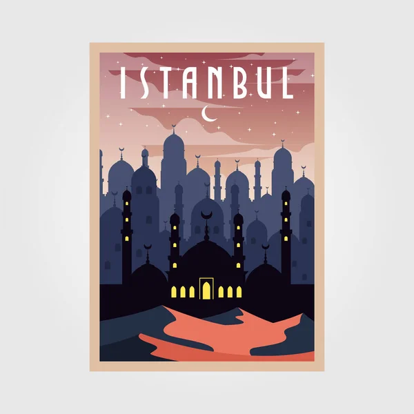 Istanbul Peru Vintage Poster Vetor Ilustração Design — Vetor de Stock